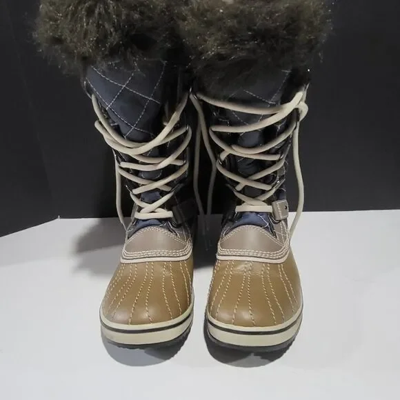 Sorel Women's Quilted Winter Snow Boots With Faux Fur